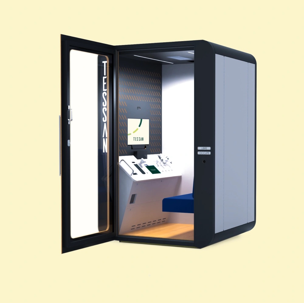 Tessan cabine Téléconsultation, Pharmacie Piron, Monnaie